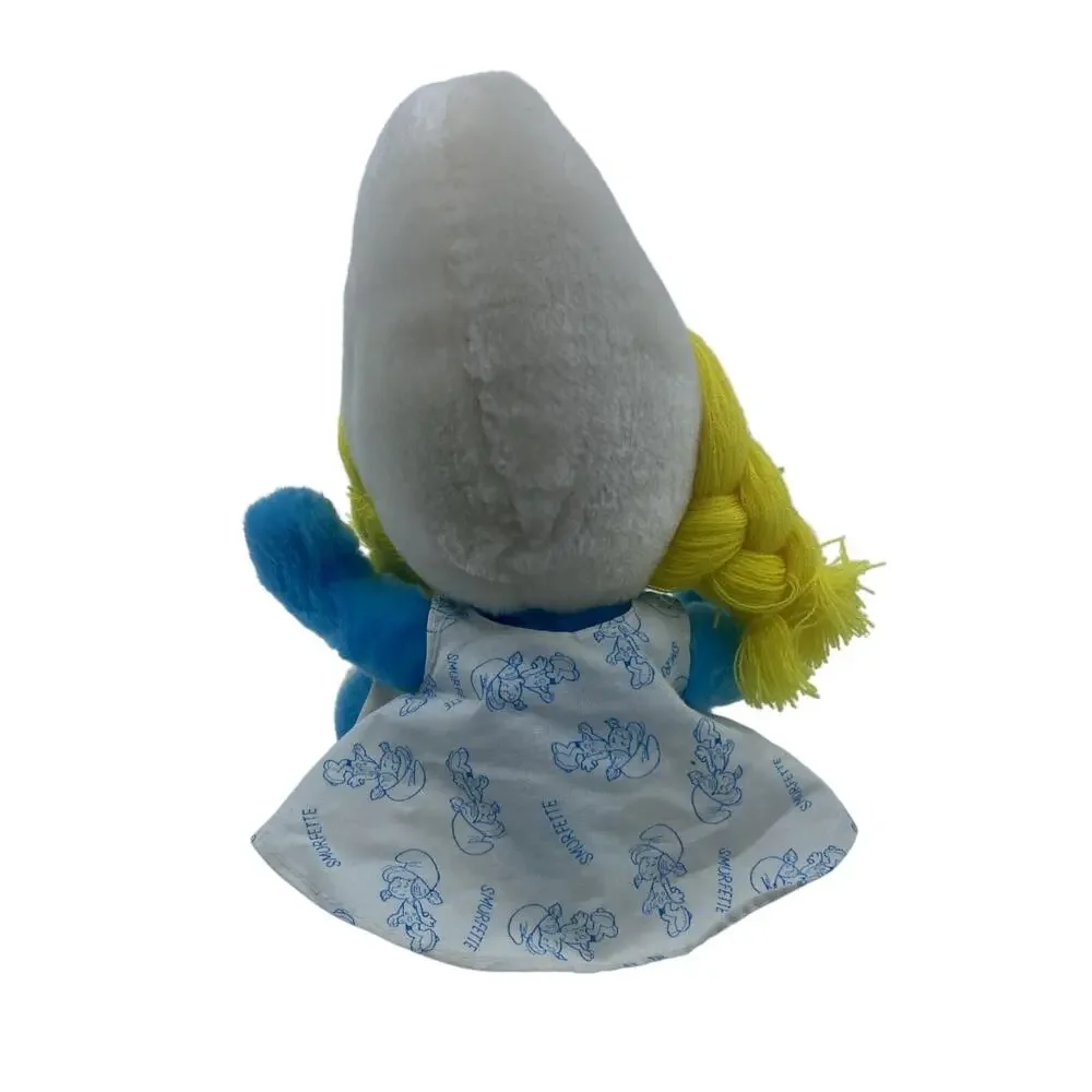 Vintage Smurf & Smurfette Bean Bag Plush Lot Wallace Berrie Peyo 1979 & 1981